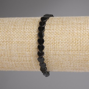 Браслет от раухтопаз във форма на сърца