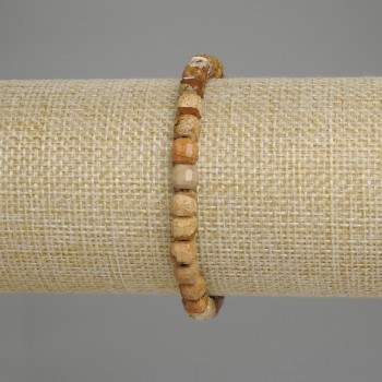 Браслет пейзажна яшма гранована кубичка 5,5×5,5 мм, дължина 18 см