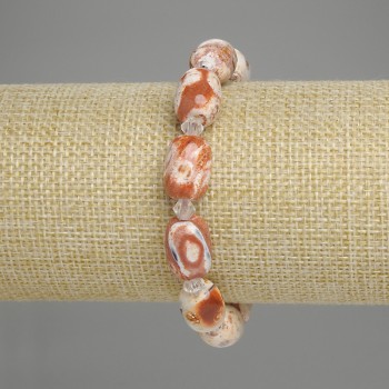 Браслет «Пустинна яшма» барел мъниста 14×10 мм ±, мъниста 5 мм ±, дължина 18 см ±