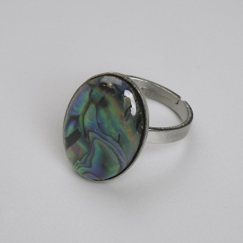 обеца халит овална 19×14 мм, без добавки, метал: сребрист