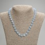 Огърлица с аквамарин, грановани ромбове, диаметър 10×9 мм, мъниста 3 мм, дължина около 45 см, с закопчалка