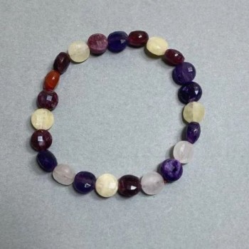 Гривна Ассорти гранена монета, диаметър 8×5 мм, дължина 18 см, еластична