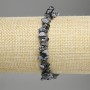 Браслет снежен обсидиан късчета, диаметър 6-9×2-4 мм, дължина 18 см, еластична основа