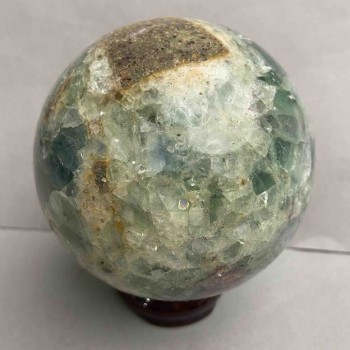 Сувенирна топка от естествен флуорит, диаметър 93 мм ± тегло 1484 г