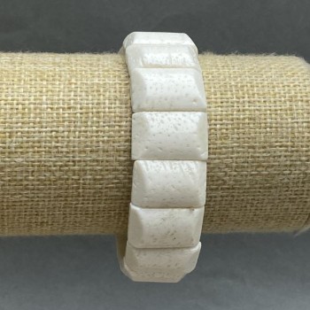 Браслет от губчат корал, ланка 20×13 мм, дължина 18 см, еластична основа