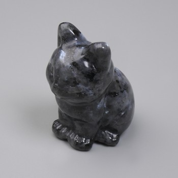 Сувенирна статуетка Котка от лабрадорит 40х30х23мм+