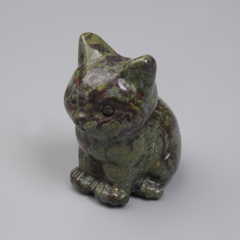 Сувенирна статуетка котка от яшма «Кръв дракона» 40×30×23 мм+