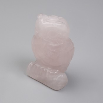 Сова от розов кварц — статуетка