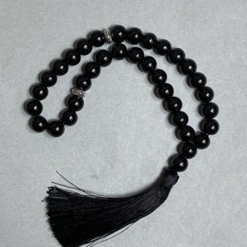 Молитвени мънисти от естествен агат, гладко топче, диаметър около 8 мм, 33 мънисти