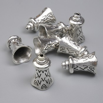 Фурнитура: крайник за мъниста, метален цвят сребърен, диаметър 17×11 мм ±, диаметър на отвора около 1 мм ±, фасовка 20 г (≈ 8 бр.)