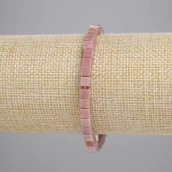 Гривна от родонит кубчета 4,5×4,5 мм на еластична основа, дължина 18 см