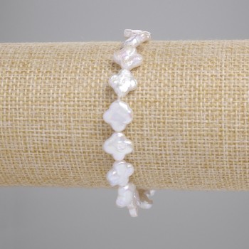 Гривна с барокови перли с оттенък «бензинов» детелина, диаметър 8,5–10, 5×8, 5 мм ±, дължина 18 см ± (еластична)