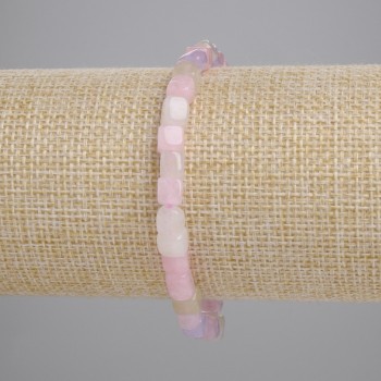 Гривна от морганит, кубчета 5 мм, дължина 18 см, еластична