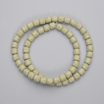 Цилиндрични мъниста от вулканична лава 6×6 мм ± на конец, дължина 38 см+