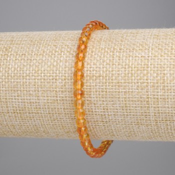 Браслет от цитрин — пресована гладка мънина, диаметър 4 мм, дължина 18 см ±, еластична основа
