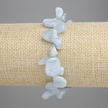 Гривна от аквамарин с фасетирани камъни и елемент «пеперуда», диаметър 9–17×9–10 мм, дължина 18 см, еластична основа