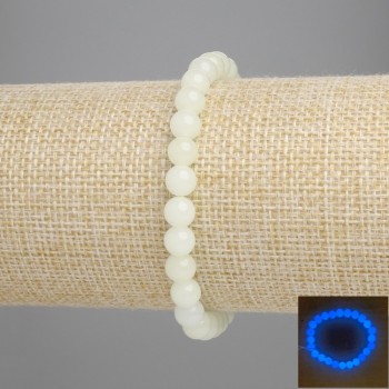 Браслет от оникс (синкав блясък) с гладките мънисти, диаметър 6 мм ±, дължина около 18 см ± на еластична основа