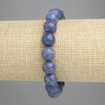 Браслет от порест корал, гладки мъниста 10,5 мм ±, дължина 18 см ±, еластична основа