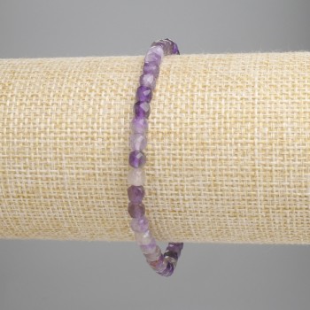 Браслет от гранован аметист, кубчета, диаметър 4×4 мм, дължина 18 см, еластична основа