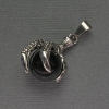 Медальон Агат Лапа със сфера 18×37 мм ± сребърен метал