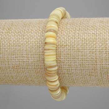 Гривна от раковина Скафарка рондел, диаметър 8×1–2 мм ±, дължина 18 см ±, еластична основа