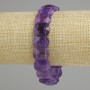 Браслет Аметист гранена ланка, диаметър 15×11 мм, дължина 18 см (еластична основа)