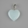 Кулон Сърце Аквамарин 20х20мм+-, дължина 28мм+-