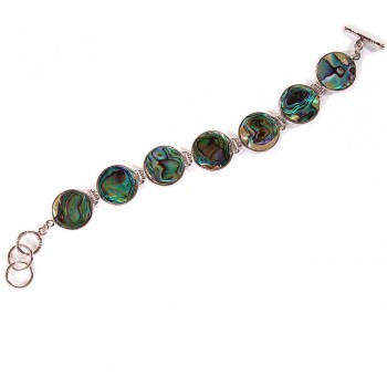 Намалена гривна халіотит с 7 камъка на закопчалка тип тогъл