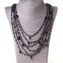 Огърлица „Паяжина“ с овални висулки, черна, дължина 70 см
