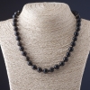 Огърлица от слънчев обсидиан — гладко мънисто, диаметър 10 мм, дължина 45 см