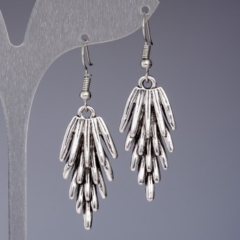 Обеци под «сребро» таралежи, дължина 5 см