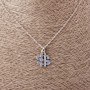 Кулон «Долар» на якорен ланец със светлосини кристали, дължина 52 см, диаметър 2×1,7 см, сребрист метал