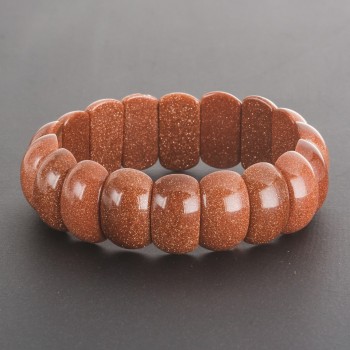 Гривна от авантюрин «Златен пясък» на еластична лента, правоъгълни звена 2×1 см