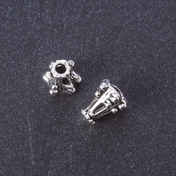 Фурнитура Наконечник, цвят на метала 'сребро', дължина 10 мм, опаковка 20 г, +/- 24 бр.