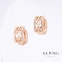 Обици Xuping позлатени 18K, дължина 1,5 см, дебелина 7,5 мм