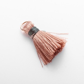 Заготовка за ръкоделие – миниатюрен копринен помпон с пръстен L см, диаметър 5 мм, цена за 1 бр