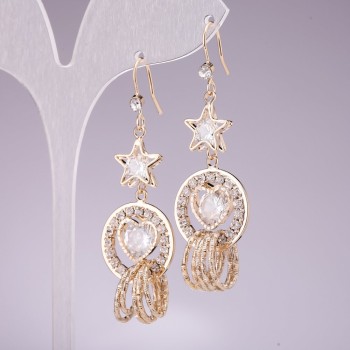 Обеци «Звезди», дължина 55 мм