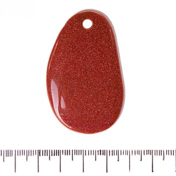 Висулка авантюрин (синтетичен) Златен пясък (синтетичен) (55×35 мм)