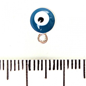 Фурнитура Висулка Хамса тъмносиня със сребрист метален оттенък 6 мм фас. 12 бр