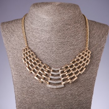 Колие Хай-тек в римски стил, дължина 42–48 см, жълт метал