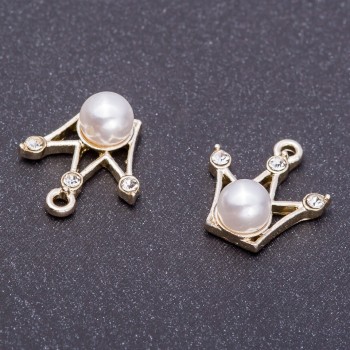 Фурнитура — висулка «Корона», диаметър 16 мм, дължина 18 мм, диаметър на отвора 5 мм, 4 бр