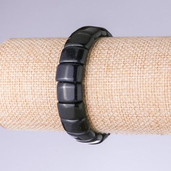 Браслет авантюрин „Син пясък Нощ Каира“ — звена 15×11 мм на здрава еластична основа