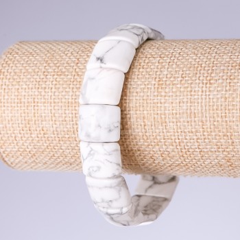 Браслет от кахолонг, звено 15×11 мм на еластична основа