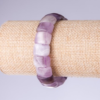 Браслет от аметист със звена 15×11 мм на ластик