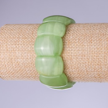 Браслет от оникс, ланка 25×17 мм на еластична основа