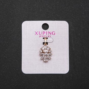 Висулка Xuping с бели камъни, диаметър 18×13 мм, дължина 2,3 см, златист цвят