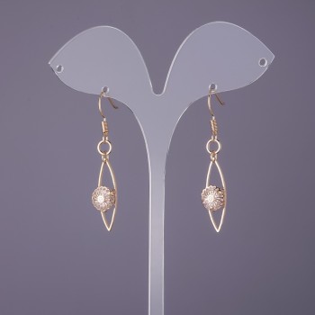 Обички „Итаоляо“ с кристали, диаметър 9 мм, дължина 47 мм, цвят злато