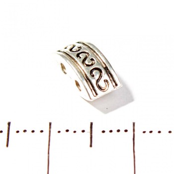 Вставка между мънистата правоъгълна двустранно изпъкнала за две нишки пластмасова 10×5 мм фас. 50 бр