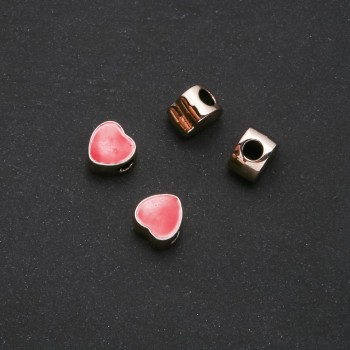 Фурнитура Вставка Сърце Пандора 11×11 мм, диаметър 4,5 мм, фас. 4 бр., жълт метал