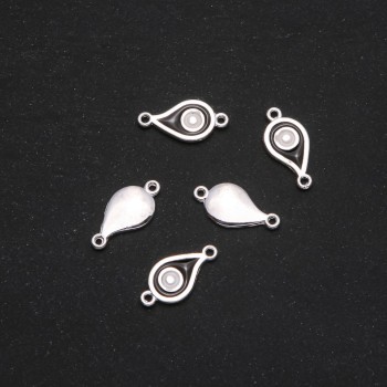 Фурнитура Конектор Египетско око 11×22 мм фас. 5 бр. сив метал